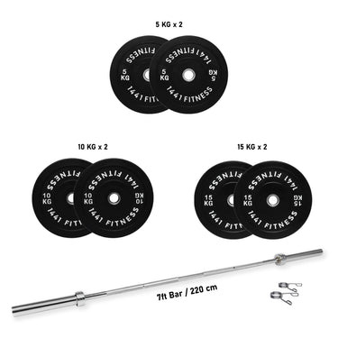Olympic Bar with Bumper Plates